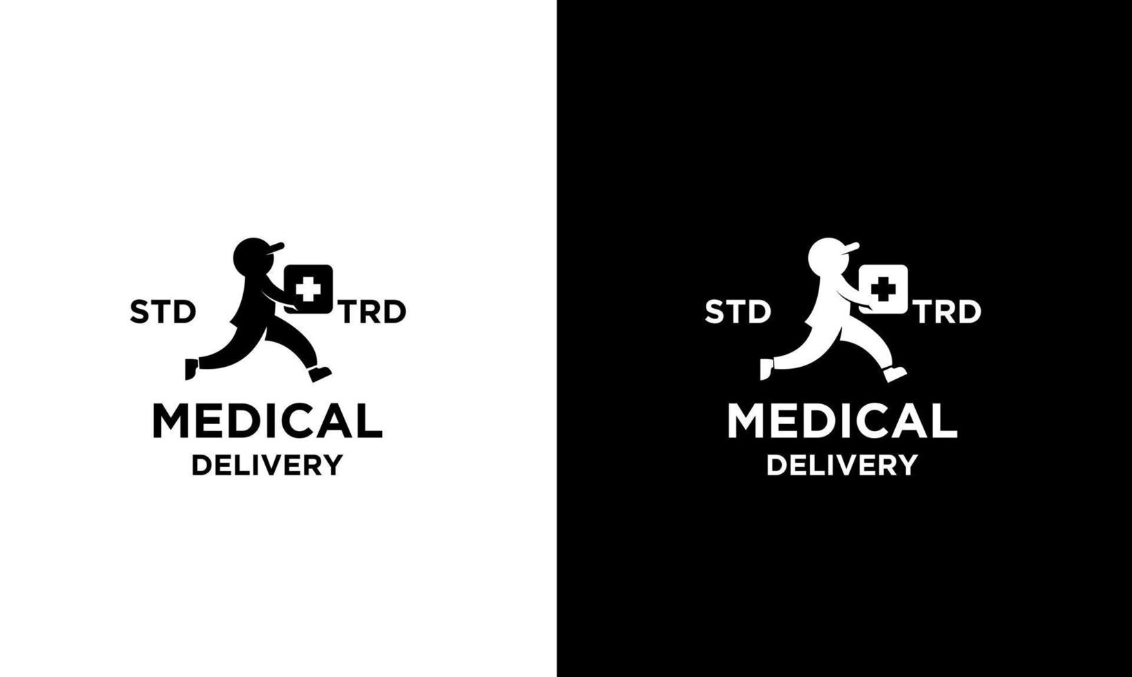 logo de courrier de livraison médicale rapide vecteur