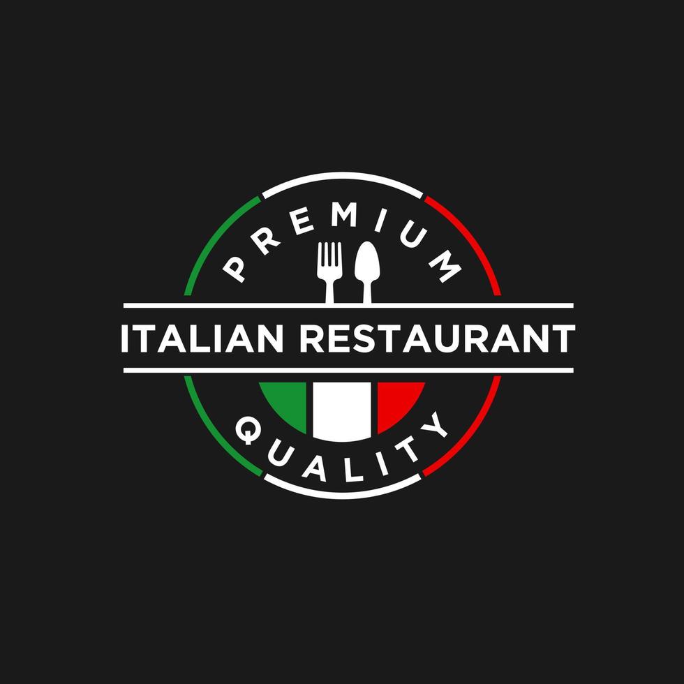 création d'insigne de logo vectoriel de cuisine italienne