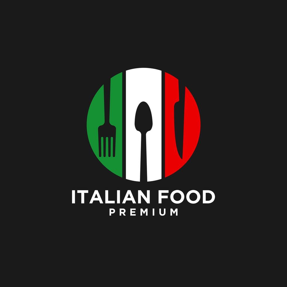 illustration de conception de logo vectoriel de cuisine italienne