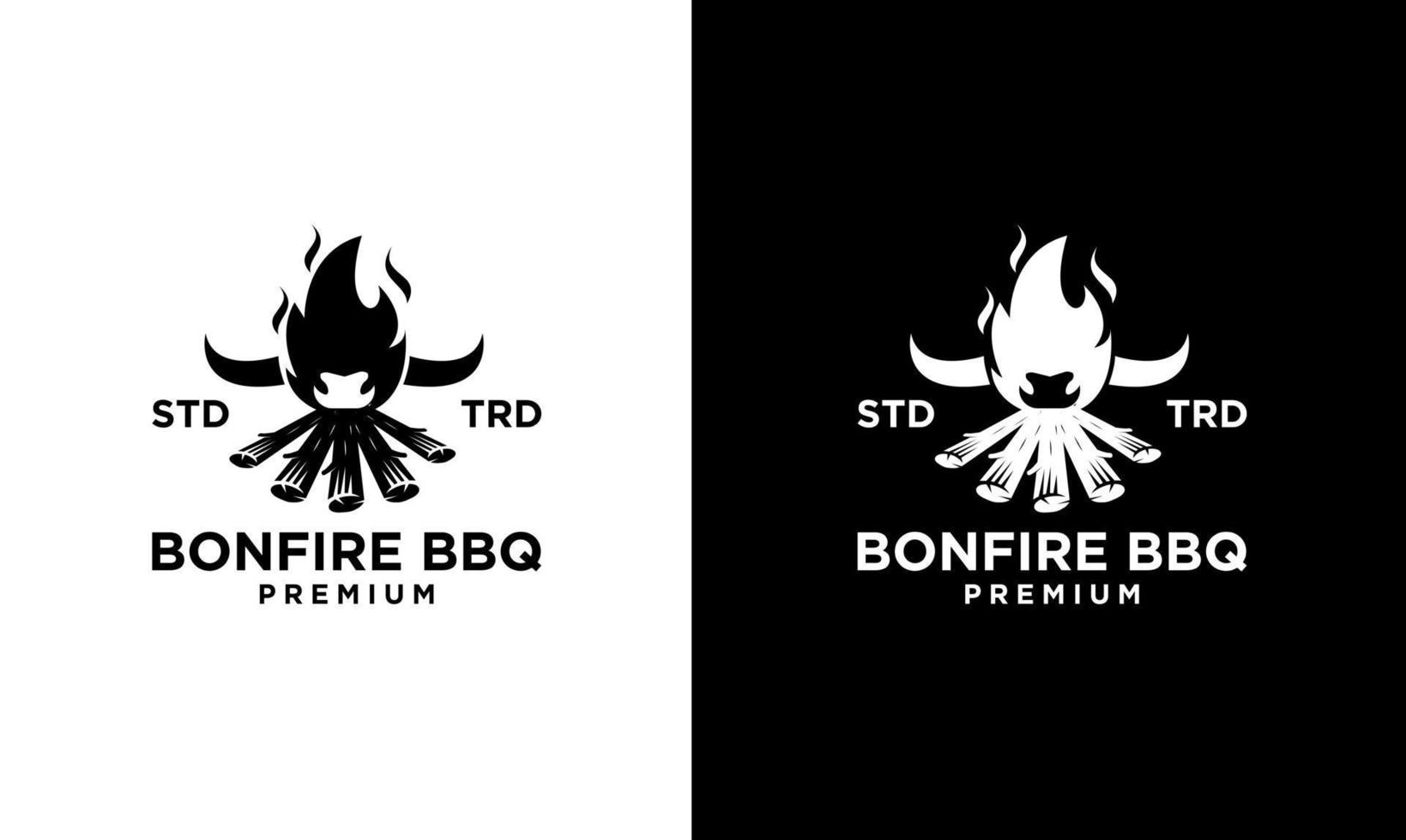 feu de joie flamme barbecue grill nourriture logo vecteur