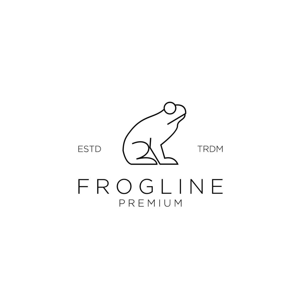 création de logo de ligne de grenouille simple vecteur