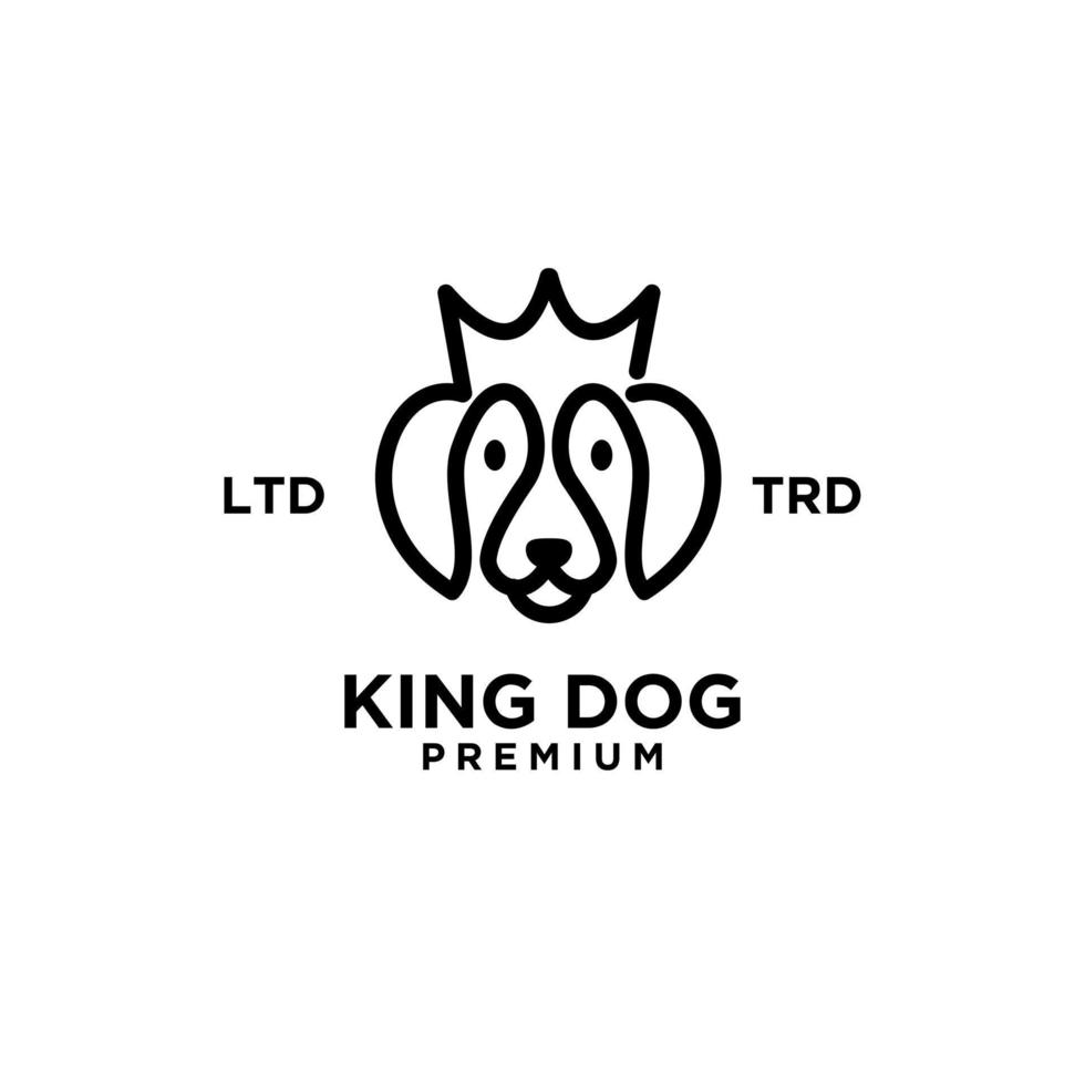 tête de chien roi dessin au trait création de logo vectoriel