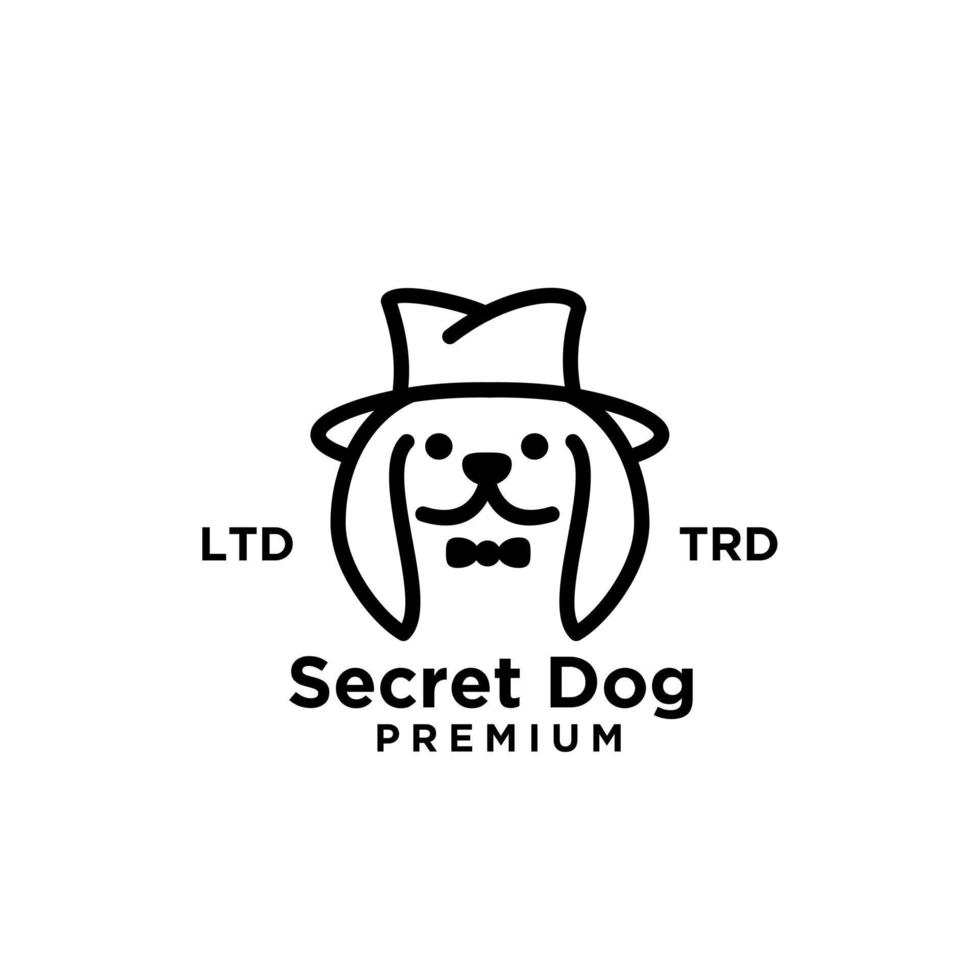 création de logo de ligne de chien secret vecteur