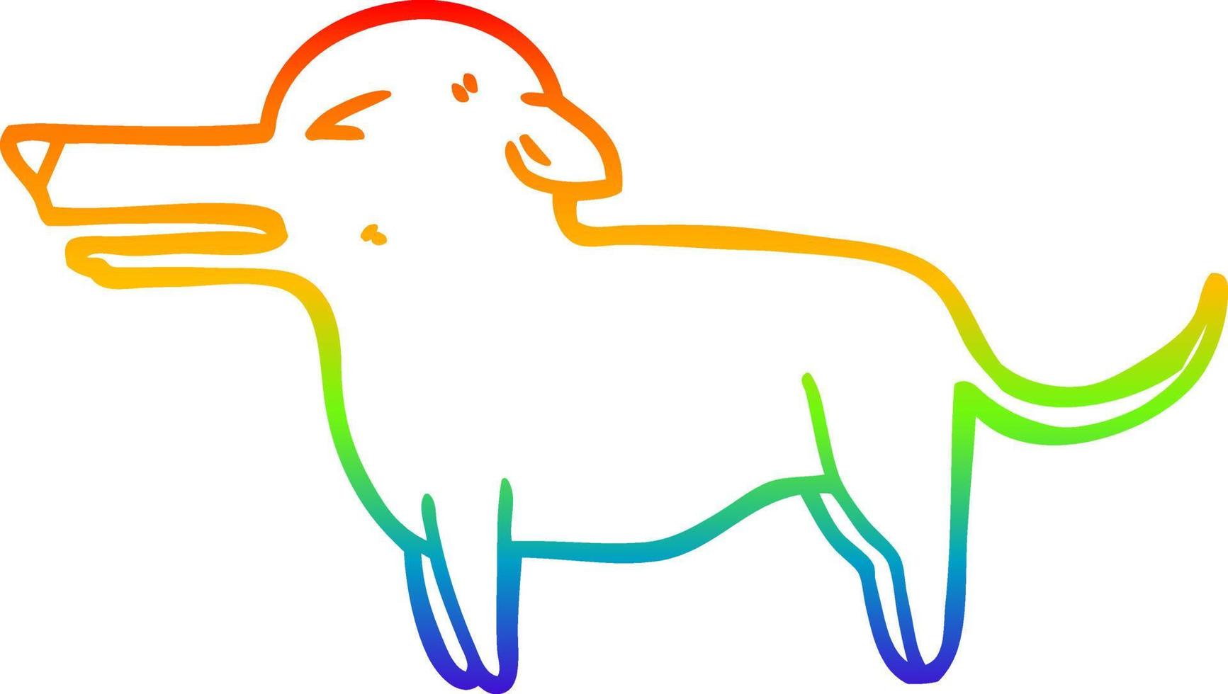 arc-en-ciel, gradient, ligne, dessin, dessin animé, chien vecteur