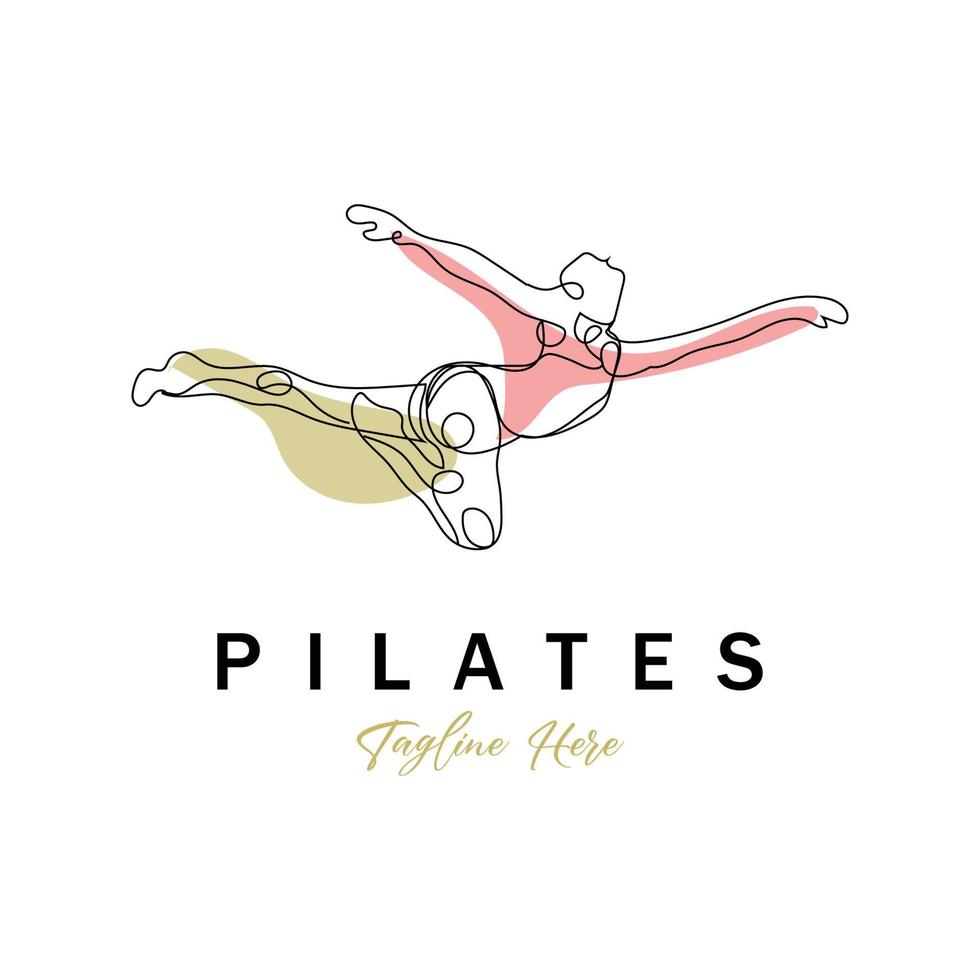 pilates assis pose logo icône symbole un exercice de yoga apaisant qui déplace tout le corps vecteur