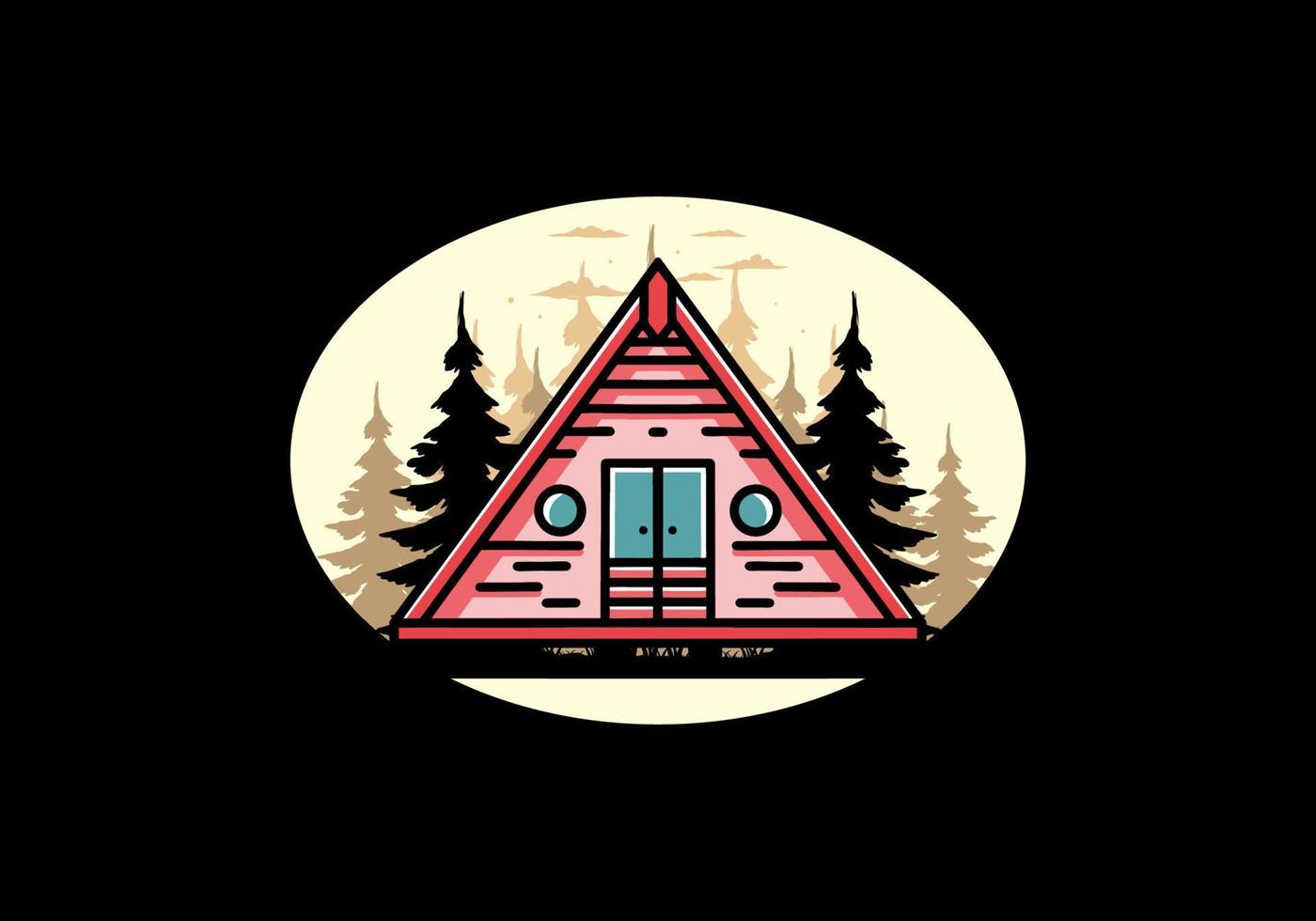 conception d'illustration de cabine en bois triangle vecteur