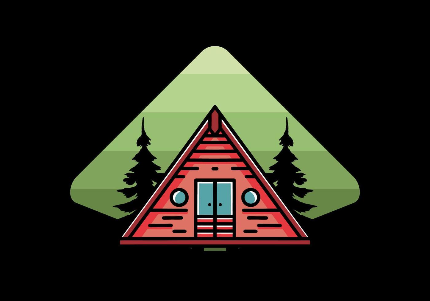 conception d'illustration de cabine en bois triangle vecteur