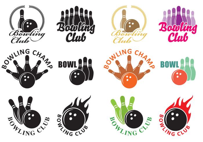 Logos de bowling vecteur