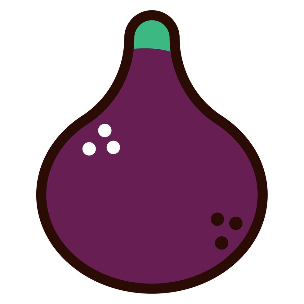 icône de doodle de figue de fruits vecteur