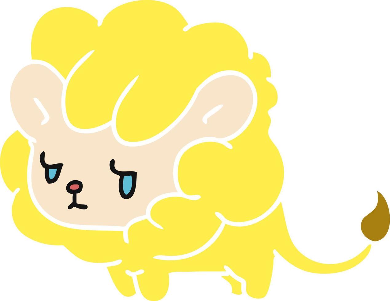 dessin animé kawaii mignon lionceau vecteur
