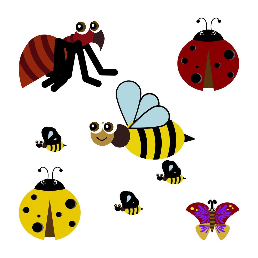 jeu d'illustration d'insectes vecteur