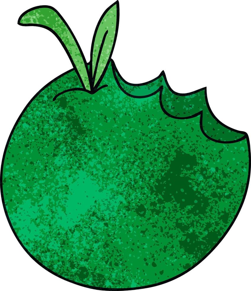 pomme de bande dessinée dessinée à la main excentrique vecteur