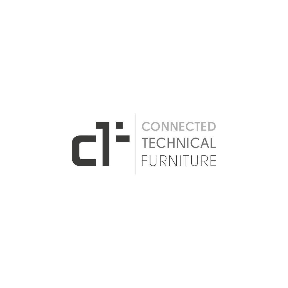 cf ou, modèle de conception de logo de technologie de lettre fc vecteur