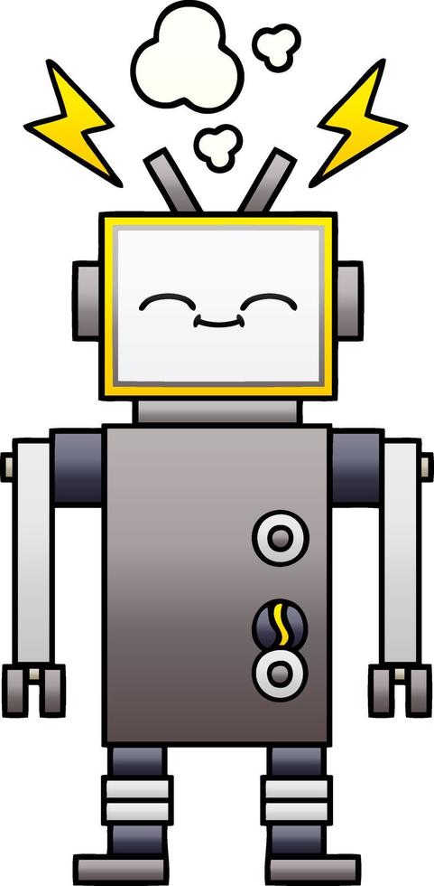 robot de dessin animé dégradé vecteur