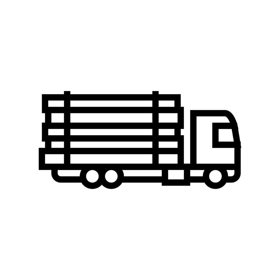 camion transport bois bois ligne icône illustration vectorielle vecteur