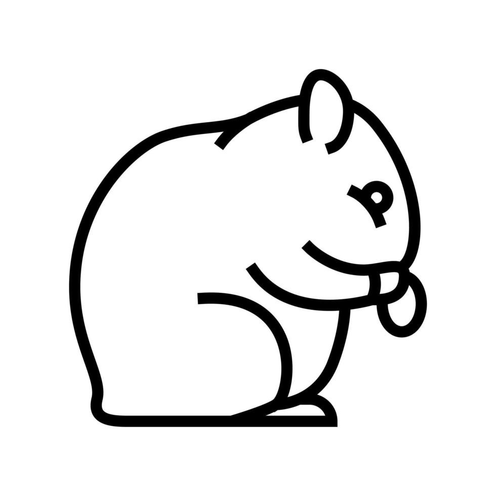 illustration vectorielle de l'icône de la ligne pour animaux de compagnie de hamster vecteur