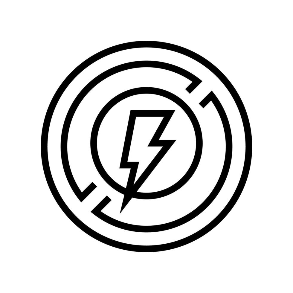 illustration vectorielle de l'icône de la ligne du signe d'interdiction de la foudre vecteur