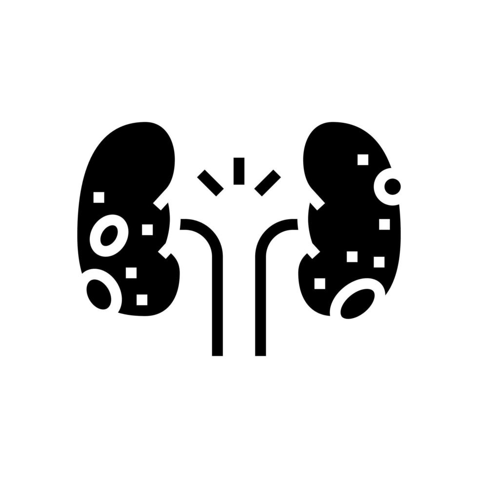 glomérulonéphrite maladie rénale glyphe icône illustration vectorielle vecteur