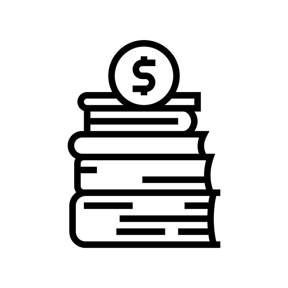 illustration vectorielle d'icône de ligne de livres éducatifs financiers vecteur