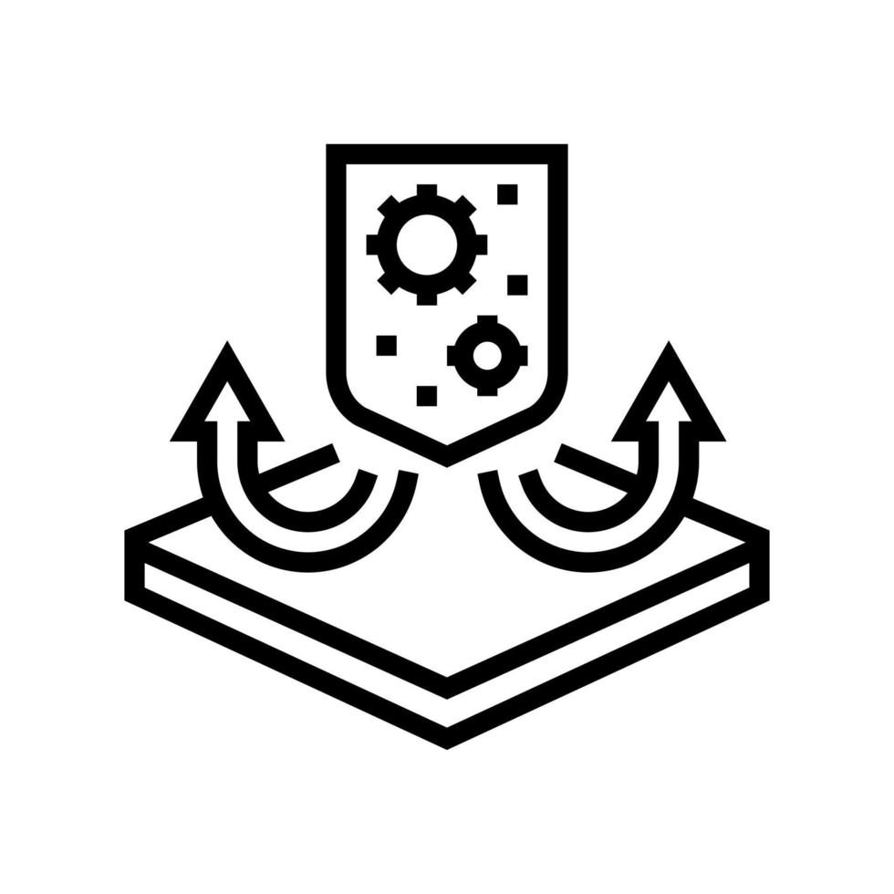 illustration vectorielle de l'icône de la ligne des propriétés des tissus antibactériens vecteur