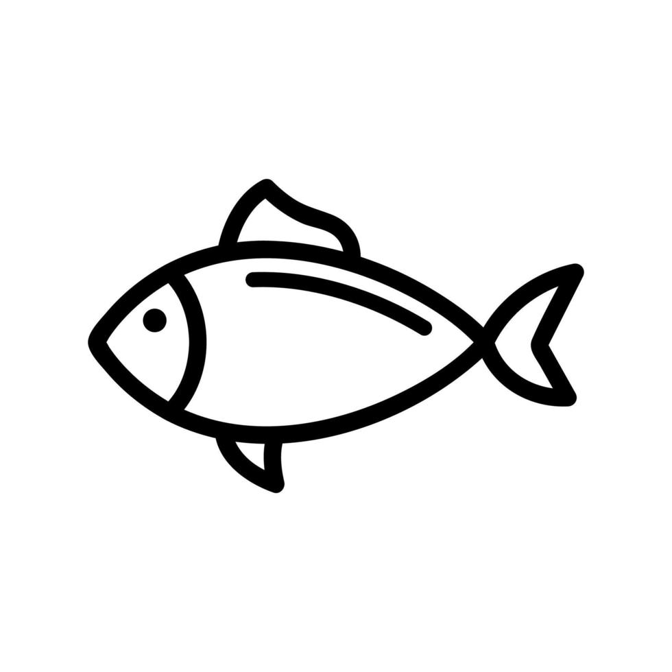 vecteur d'icône de thon de poisson. illustration de symbole de contour isolé
