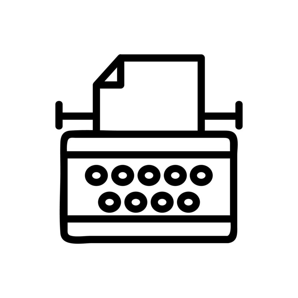 vecteur d'icône de machine à écrire. illustration de symbole de contour isolé