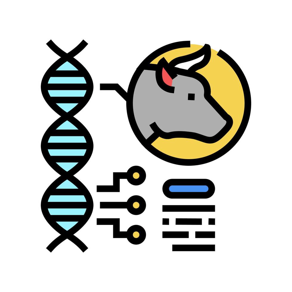 icône de couleur génétique animale illustration vectorielle plate vecteur