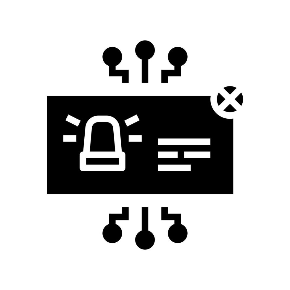 visite d'avertissement sur l'illustration vectorielle de l'icône du glyphe du site dangereux vecteur