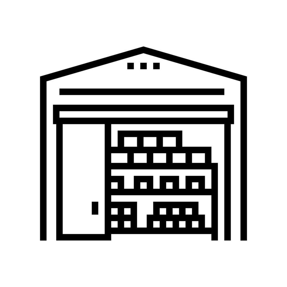 illustration vectorielle d'icône de ligne de service de livraison d'entrepôt vecteur