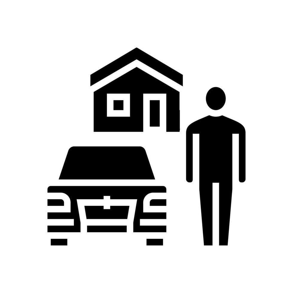 maison de repos sur le territoire du motel glyphe icône illustration vectorielle vecteur