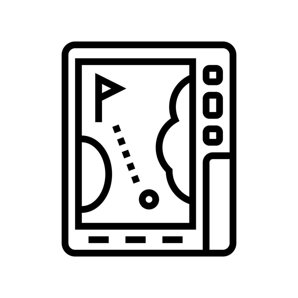 illustration vectorielle de l'icône de la ligne de jeu de golf de l'appareil gps vecteur