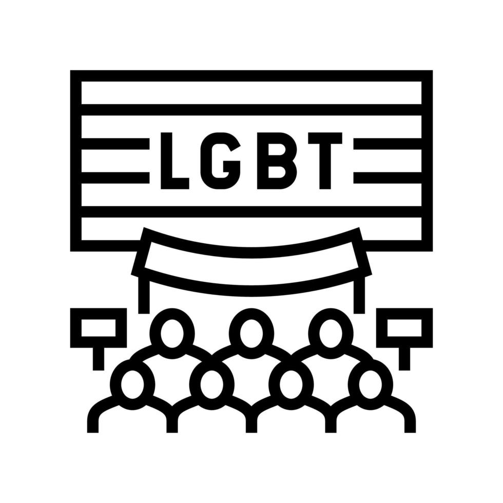 illustration vectorielle de l'icône de la ligne des droits lgbt vecteur