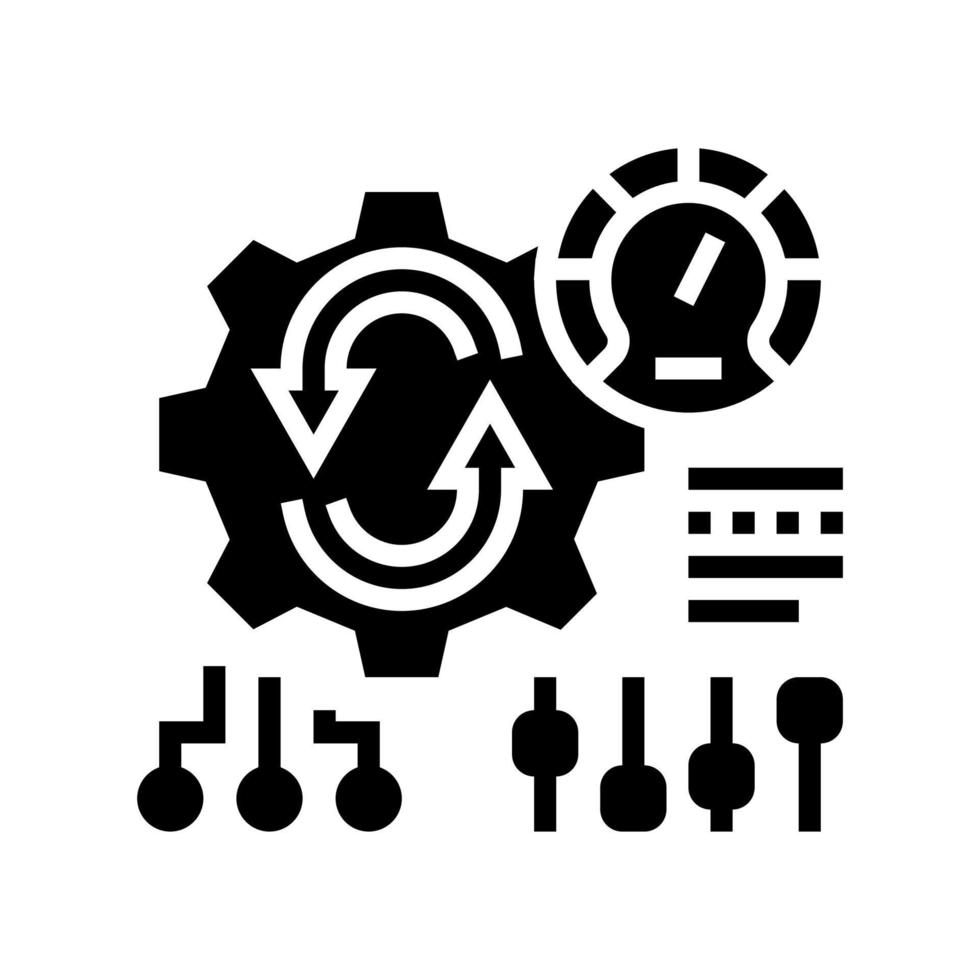 processus de travail optimiser l'illustration vectorielle de l'icône de glyphe vecteur