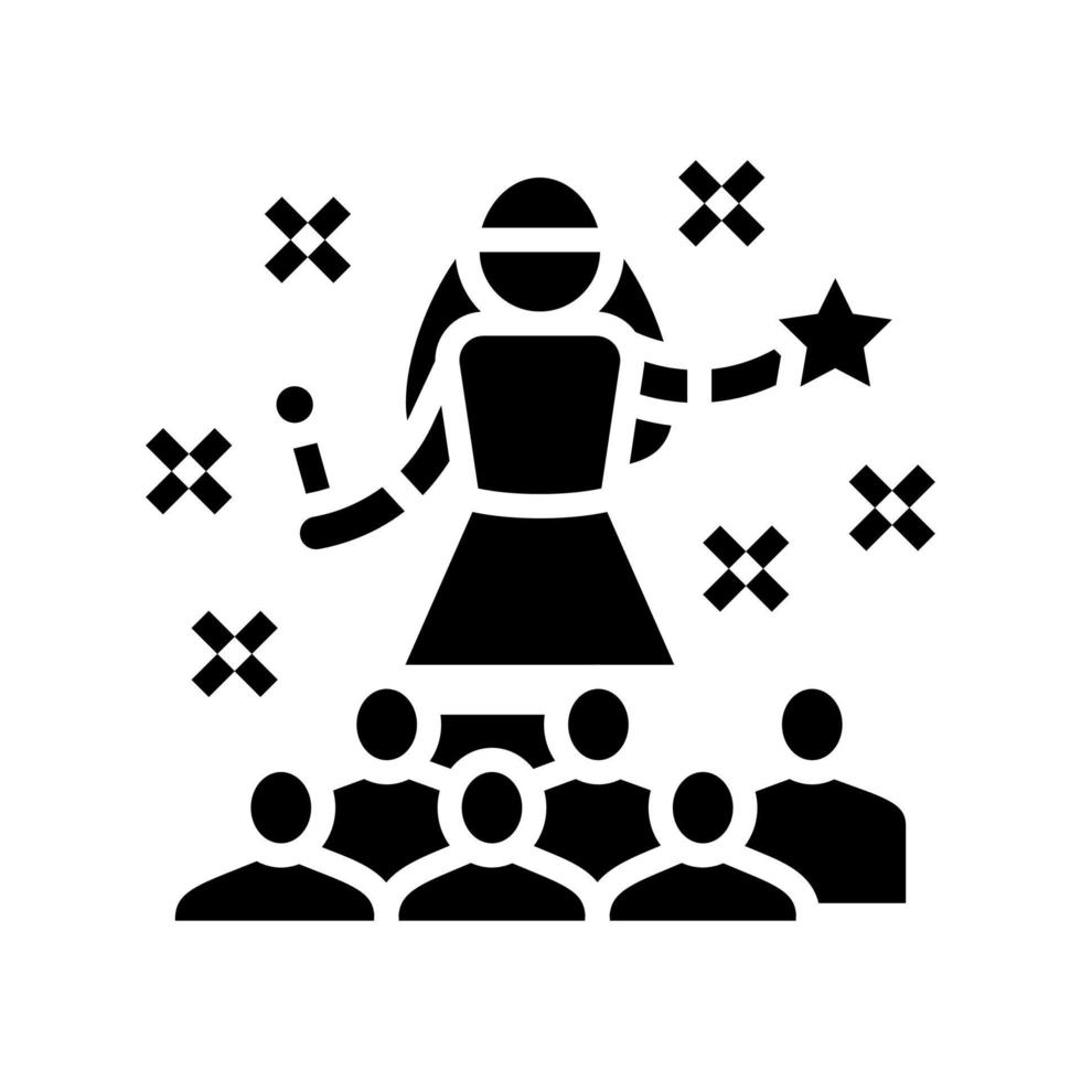 illustration vectorielle d'icône de glyphe de fête d'enfants popstar vecteur