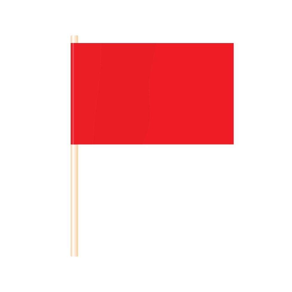 un drapeau de couleur sur un mât. drapeau rouge. vecteur