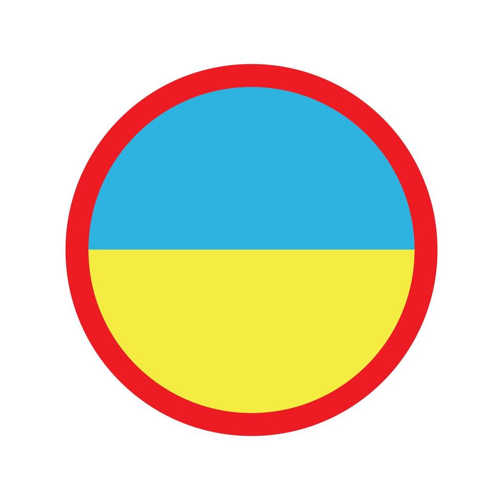 icône vectorielle ronde, drapeau national du pays ukraine. vecteur