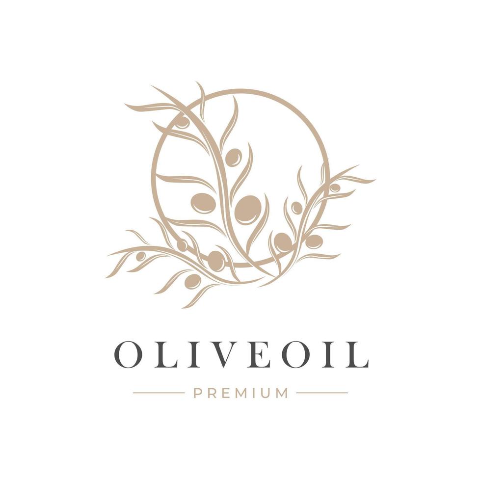 logo d'illustration d'huile d'olive simple et élégant vecteur