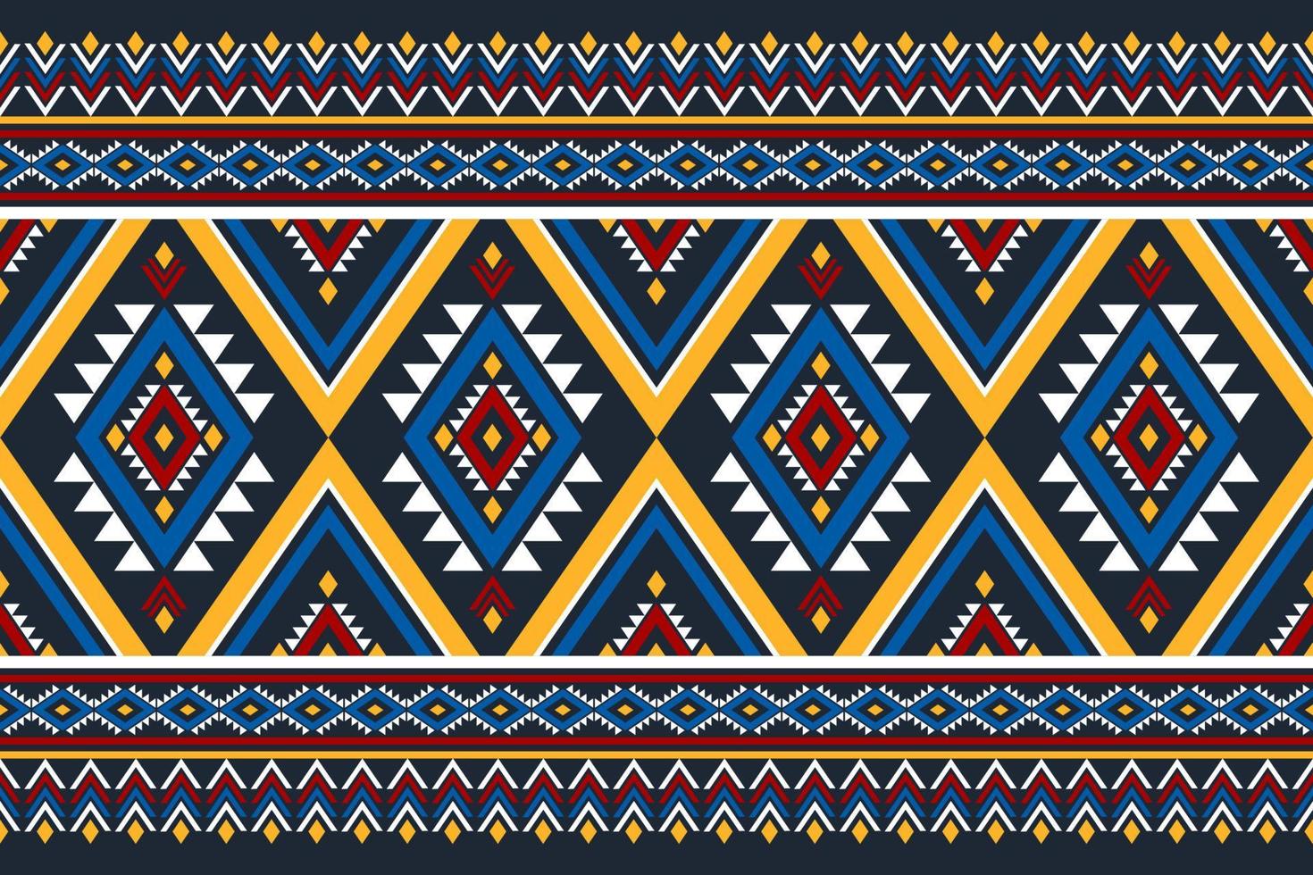 motif ethnique aztèque traditionnel. motif géométrique en tribal. décor de bordure. conception pour le fond, papier peint, illustration vectorielle, textile, tissu, vêtements, batik, tapis, broderie. vecteur