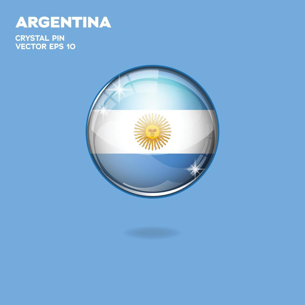 drapeau argentine boutons 3d vecteur