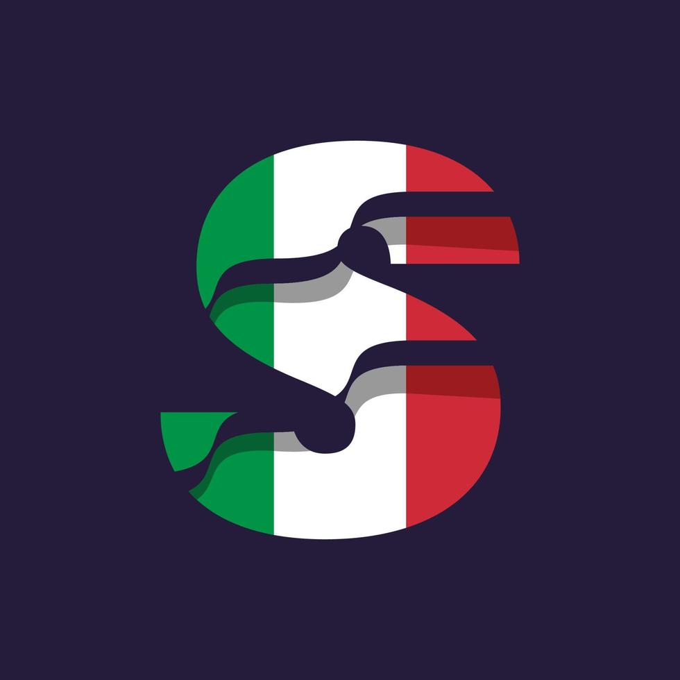 italie alphabet drapeau s vecteur