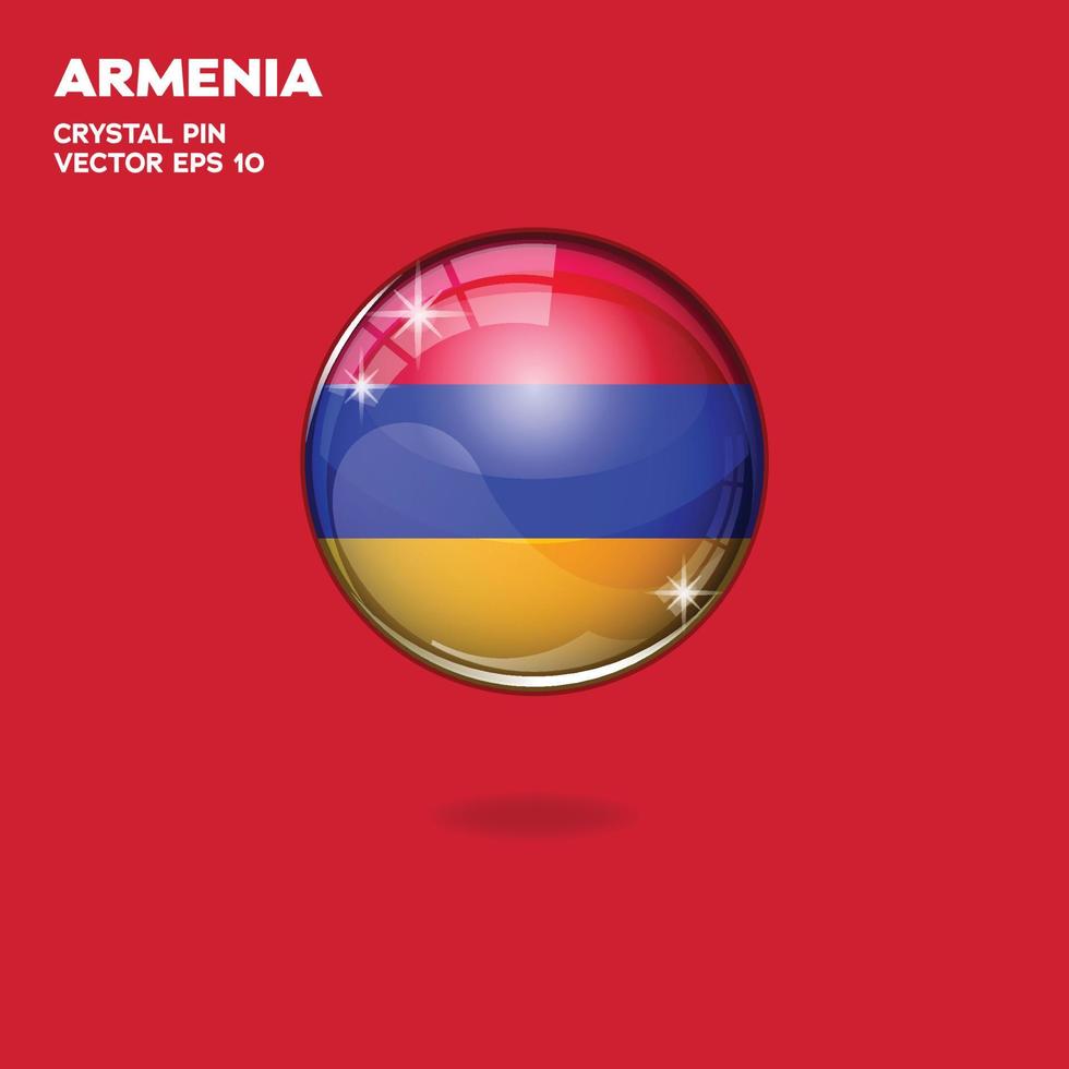 drapeau arménie boutons 3d vecteur