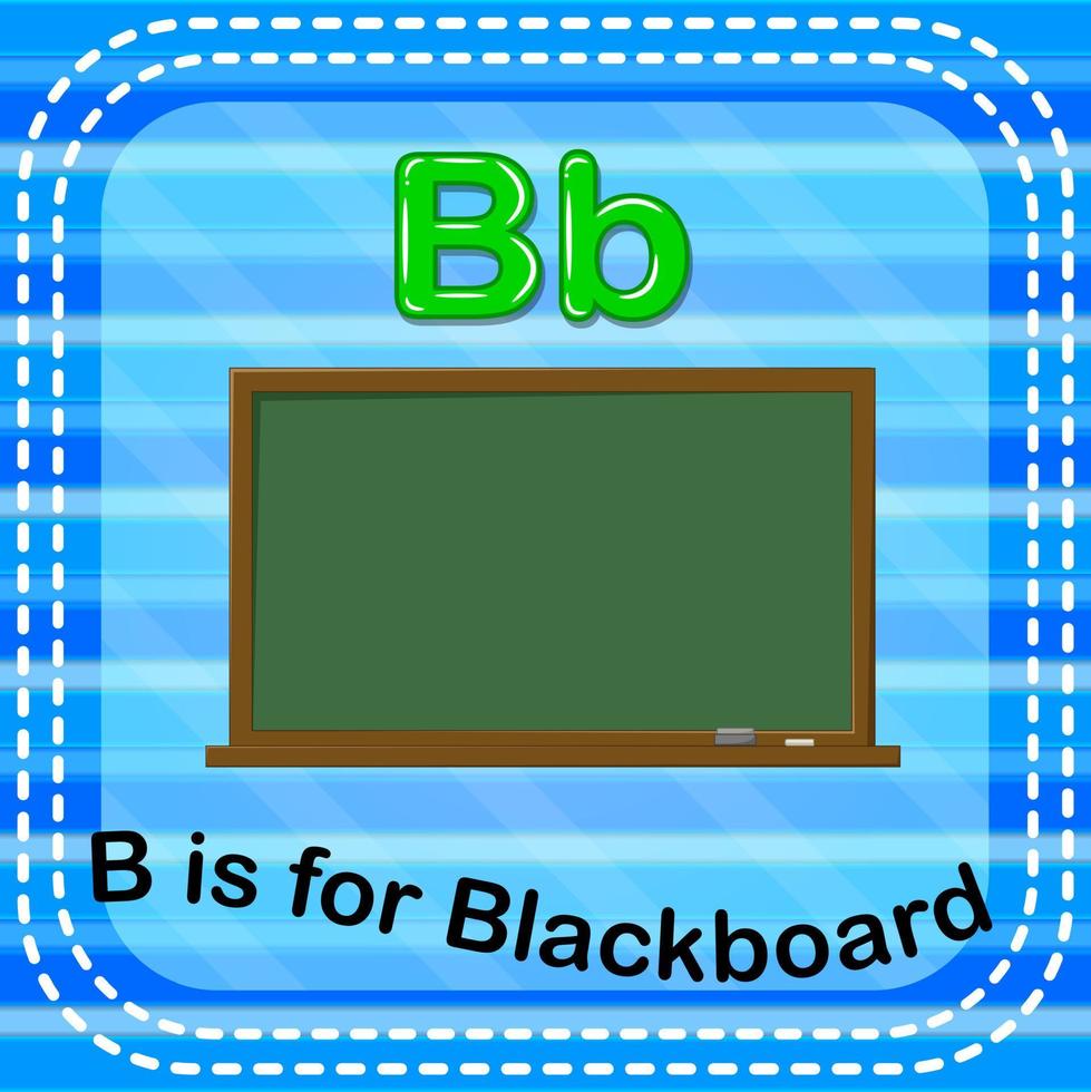 flashcard lettre b est pour tableau noir vecteur