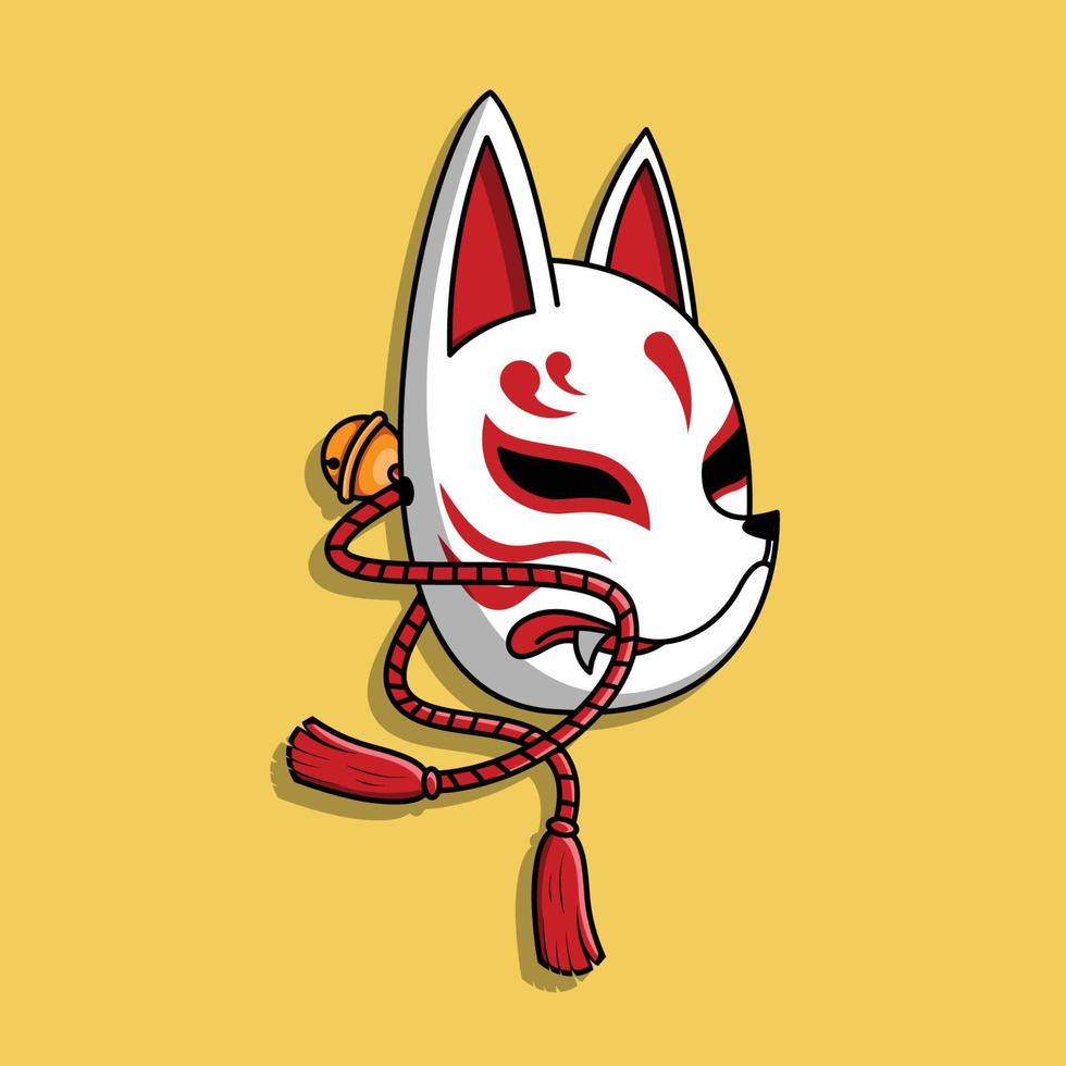 masque kitsune japonais, illustration vectorielle eps.10 vecteur