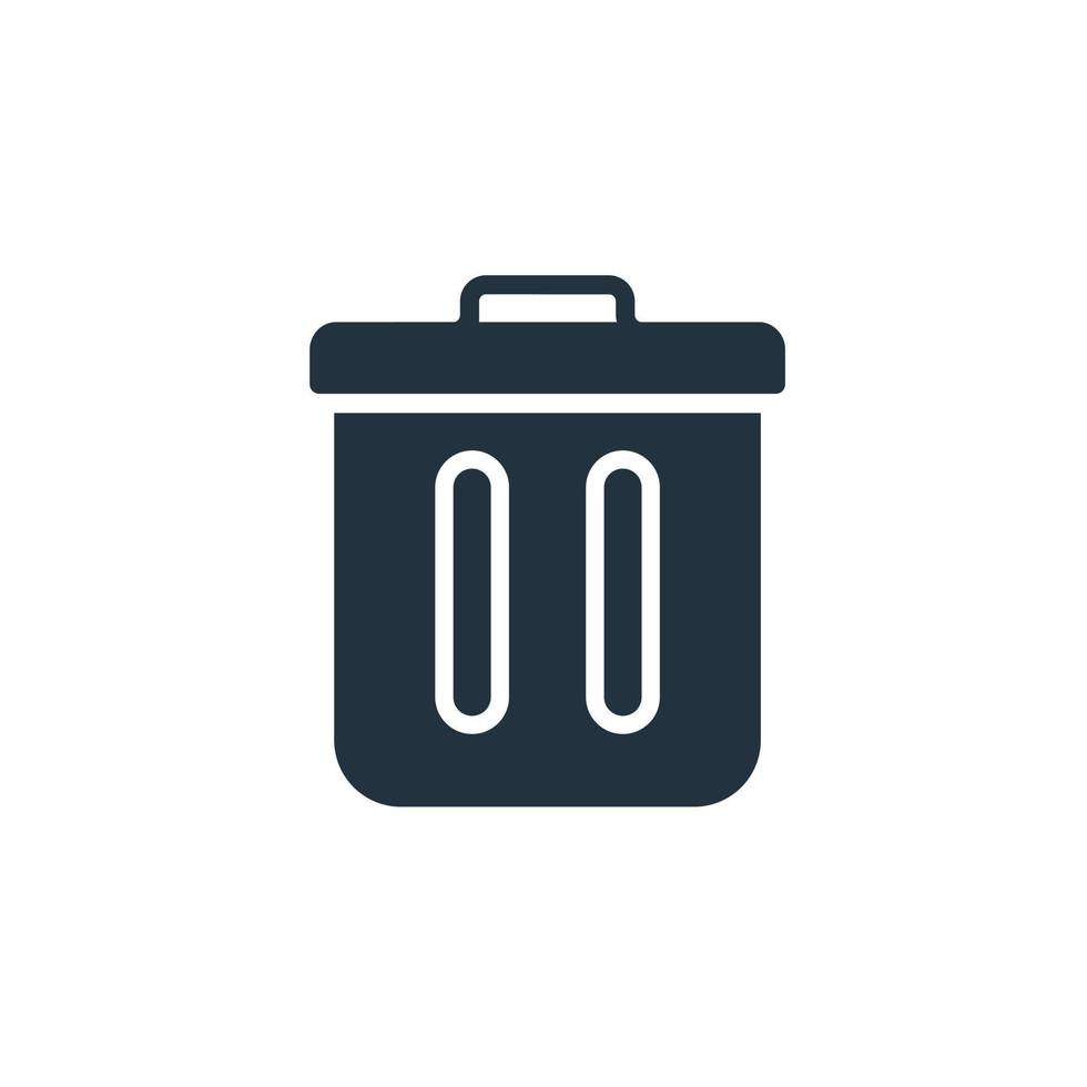 supprimer l'icône dans un style plat branché isolé sur fond blanc. symbole de poubelle, propre pour les applications web et mobiles. vecteur
