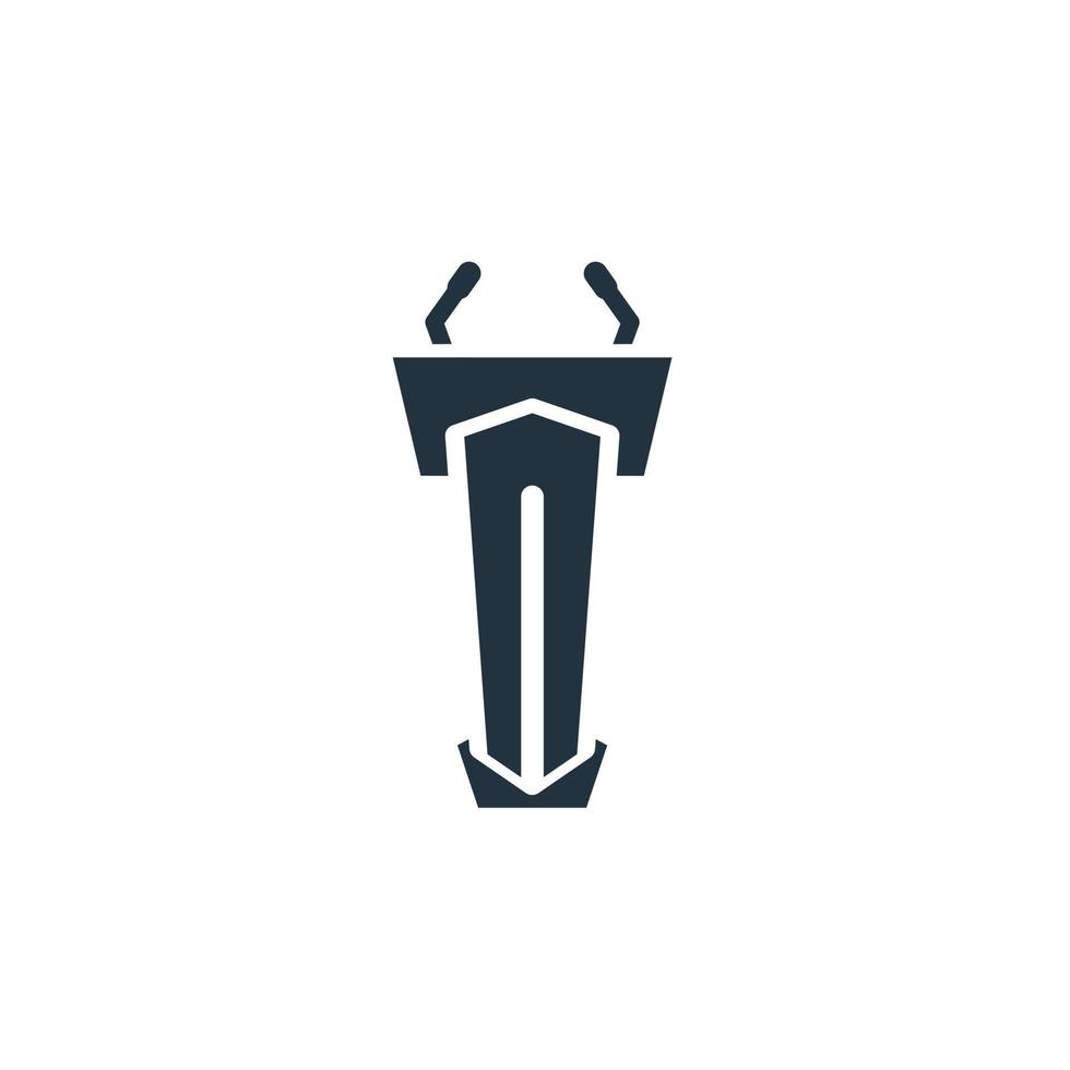 icône de chaire dans un style branché plat isolé sur fond blanc. symbole de la chaire vocale pour les applications web et mobiles. vecteur