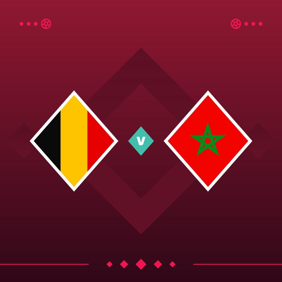 allemagne, maroc match du monde de football 2022 contre sur fond rouge. illustration vectorielle vecteur