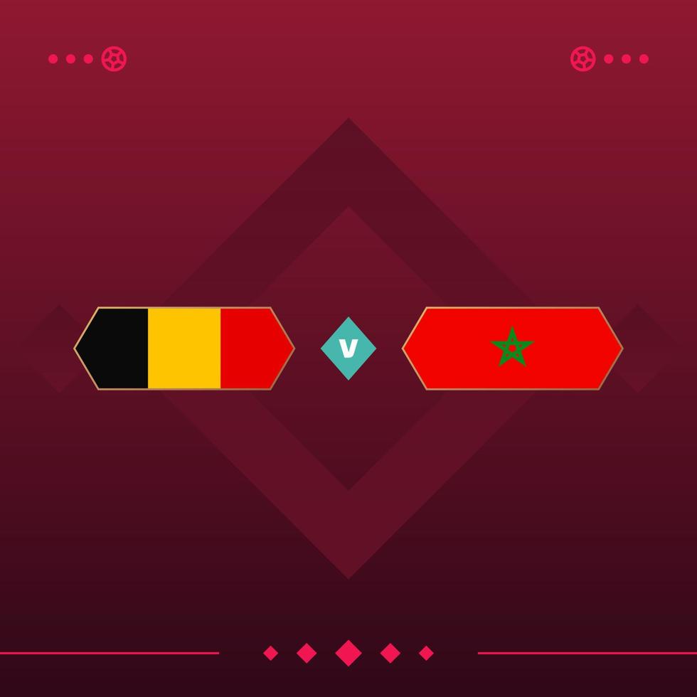 allemagne, maroc match du monde de football 2022 contre sur fond rouge. illustration vectorielle vecteur