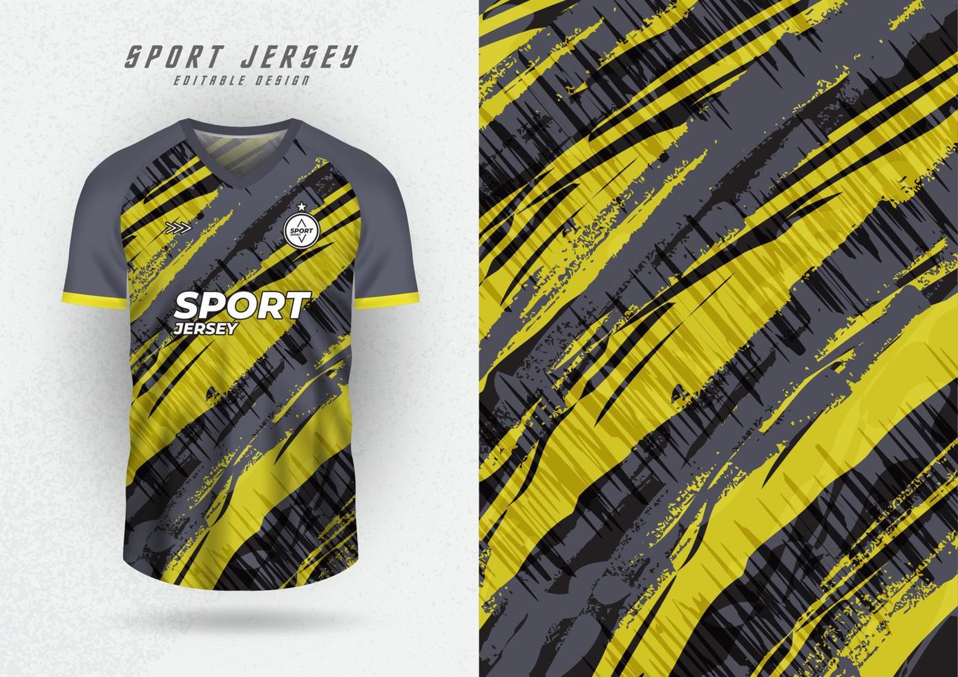 maquette d'arrière-plan pour les maillots de sport, les maillots de course, les chemises de course, le motif incliné jaune-gris pour la sublimation. vecteur