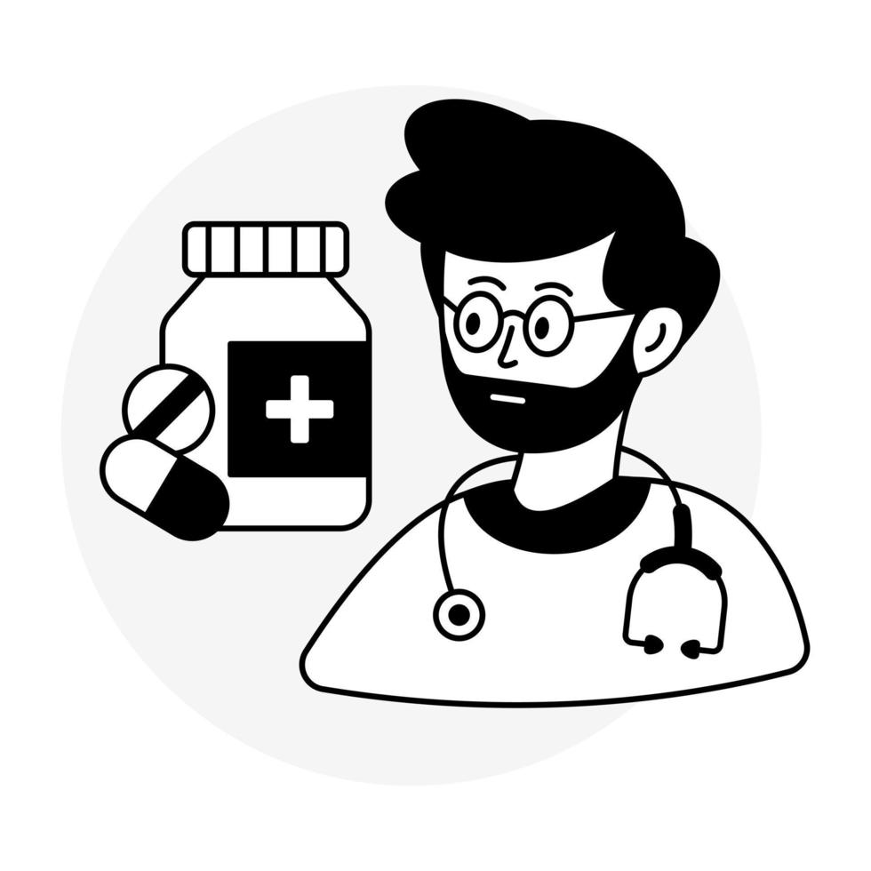 une icône de conception unique de bouteille de médicaments vecteur