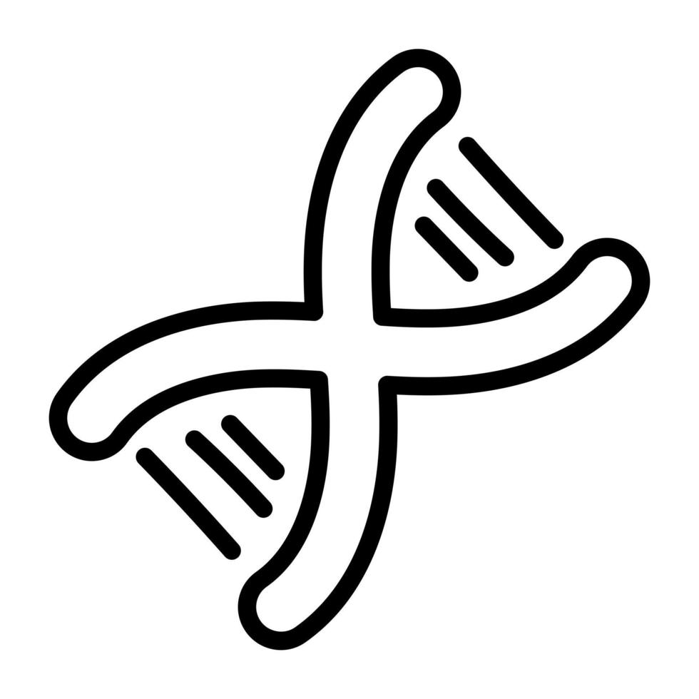 icône d'adn dans la conception linéaire vecteur